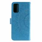 For Motorola Edge 50 Fusion Totem Flower Embossed Leather Phone Case with Lanyard(Blue) - 3