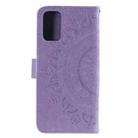 For Motorola Edge 50 Fusion Totem Flower Embossed Leather Phone Case with Lanyard(Purple) - 3