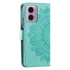 For Motorola Moto G85 Totem Flower Embossed Leather Phone Case with Lanyard(Green) - 3