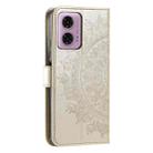 For Motorola Moto G85 Totem Flower Embossed Leather Phone Case with Lanyard(Gold) - 3