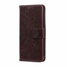 For Motorola Moto G85 Totem Flower Embossed Leather Phone Case with Lanyard(Brown) - 2