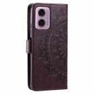 For Motorola Moto G85 Totem Flower Embossed Leather Phone Case with Lanyard(Brown) - 3