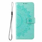 For Motorola Edge 50 Neo Totem Flower Embossed Leather Phone Case with Lanyard(Green) - 2