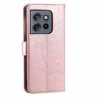 For Motorola Edge 50 Neo Totem Flower Embossed Leather Phone Case with Lanyard(Rose Gold) - 3