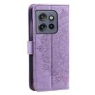 For Motorola Edge 50 Neo Totem Flower Embossed Leather Phone Case with Lanyard(Purple) - 3