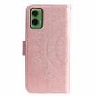 For Motorola Moto G35 Totem Flower Embossed Leather Phone Case with Lanyard(Rose Gold) - 3