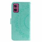 For Motorola Moto G55 Totem Flower Embossed Leather Phone Case with Lanyard(Green) - 3