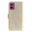 For Motorola Moto G55 Totem Flower Embossed Leather Phone Case with Lanyard(Gold) - 3