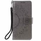 For Motorola Moto G55 Totem Flower Embossed Leather Phone Case with Lanyard(Grey) - 2