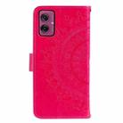 For Motorola Moto G55 Totem Flower Embossed Leather Phone Case with Lanyard(Red) - 3