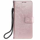 For Motorola Moto G55 Totem Flower Embossed Leather Phone Case with Lanyard(Rose Gold) - 2