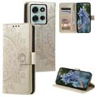 For Motorola Moto G75 5G Totem Flower Embossed Leather Phone Case with Lanyard(Gold) - 1