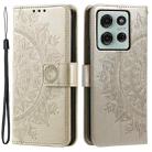 For Motorola Moto G75 5G Totem Flower Embossed Leather Phone Case with Lanyard(Gold) - 2