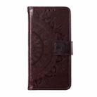 For Motorola Moto G05 Totem Flower Embossed Leather Phone Case with Lanyard(Brown) - 2