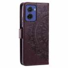 For Motorola Moto G05 Totem Flower Embossed Leather Phone Case with Lanyard(Brown) - 3