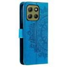 For Motorola Moto G05 Totem Flower Embossed Leather Phone Case with Lanyard(Blue) - 3