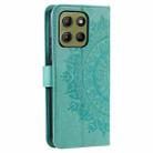 For Motorola Moto G15 Totem Flower Embossed Leather Phone Case with Lanyard(Green) - 3
