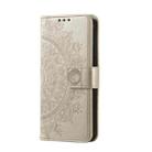 For Motorola Moto G15 Totem Flower Embossed Leather Phone Case with Lanyard(Gold) - 2