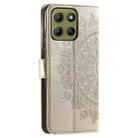 For Motorola Moto G15 Totem Flower Embossed Leather Phone Case with Lanyard(Gold) - 3