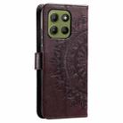 For Motorola Moto G15 Totem Flower Embossed Leather Phone Case with Lanyard(Brown) - 3