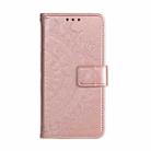 For Motorola Moto G15 Totem Flower Embossed Leather Phone Case with Lanyard(Rose Gold) - 2