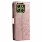 For Motorola Moto G15 Totem Flower Embossed Leather Phone Case with Lanyard(Rose Gold) - 3