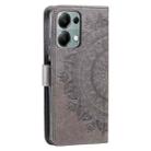 For Motorola Edge 60 Fusion Totem Flower Embossed Leather Phone Case with Lanyard(Grey) - 3