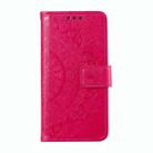 For Motorola Edge 60 Fusion Totem Flower Embossed Leather Phone Case with Lanyard(Red) - 2