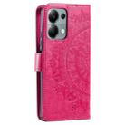 For Motorola Edge 60 Fusion Totem Flower Embossed Leather Phone Case with Lanyard(Red) - 3