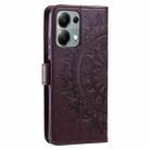 For Motorola Edge 60 Fusion Totem Flower Embossed Leather Phone Case with Lanyard(Brown) - 3