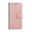 For Motorola Edge 60 Fusion Totem Flower Embossed Leather Phone Case with Lanyard(Rose Gold) - 2