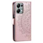 For Motorola Edge 60 Fusion Totem Flower Embossed Leather Phone Case with Lanyard(Rose Gold) - 3