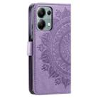 For Motorola Edge 60 Fusion Totem Flower Embossed Leather Phone Case with Lanyard(Purple) - 3