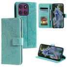 For Motorola Edge 60 Pro Totem Flower Embossed Leather Phone Case with Lanyard(Green) - 1