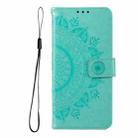 For Motorola Edge 60 Pro Totem Flower Embossed Leather Phone Case with Lanyard(Green) - 2