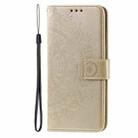 For Motorola Edge 60 Pro Totem Flower Embossed Leather Phone Case with Lanyard(Gold) - 2
