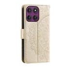 For Motorola Edge 60 Pro Totem Flower Embossed Leather Phone Case with Lanyard(Gold) - 3
