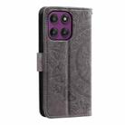 For Motorola Edge 60 Pro Totem Flower Embossed Leather Phone Case with Lanyard(Grey) - 3