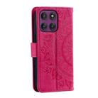 For Motorola Edge 60 Pro Totem Flower Embossed Leather Phone Case with Lanyard(Red) - 3