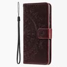 For Motorola Edge 60 Pro Totem Flower Embossed Leather Phone Case with Lanyard(Brown) - 2