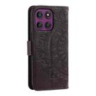 For Motorola Edge 60 Pro Totem Flower Embossed Leather Phone Case with Lanyard(Brown) - 3