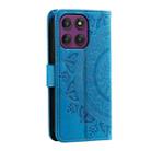 For Motorola Edge 60 Pro Totem Flower Embossed Leather Phone Case with Lanyard(Blue) - 3