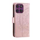 For Motorola Edge 60 Pro Totem Flower Embossed Leather Phone Case with Lanyard(Rose Gold) - 3