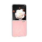 For Honor Magic V Flip PU Leather Frosted Transparent Edge Phone Case(Pink) - 3