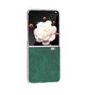 For Honor Magic V Flip PU Leather Frosted Transparent Edge Phone Case(Green) - 3