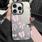 For iPhone 15 Pro Max Silver Painting PC Hybrid TPU Phone Case(Bow Black) - 1