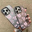 For iPhone 15 Pro Max Silver Painting PC Hybrid TPU Phone Case(Bow Black) - 3