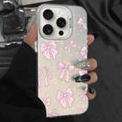 For iPhone 15 Pro Max Silver Painting PC Hybrid TPU Phone Case(Bow White) - 1