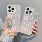 For iPhone 15 Pro Max Silver Painting PC Hybrid TPU Phone Case(Bow White) - 3