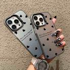 For iPhone 15 Pro Max Silver Painting PC Hybrid TPU Phone Case(Love Hearts Black) - 3